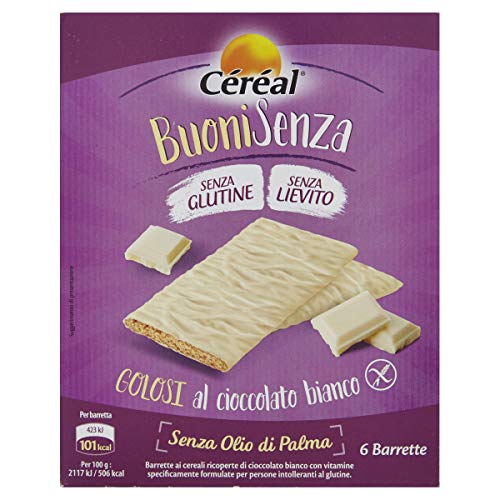 Céréal Esclusivi Golosi al Cioccolato Bianco, 6 barrette senza glutine,...