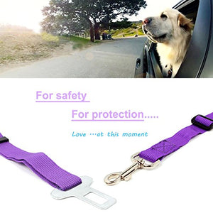 Neuftech Cane Cintura Di Sicurezza Auto Regolabile per Cani Guinzaglio purple