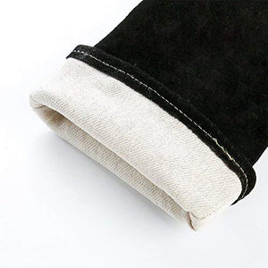 LeaSeek - Guanti in pelle per barbecue, resistenti al calore 14 inches, Black - Ilgrandebazar