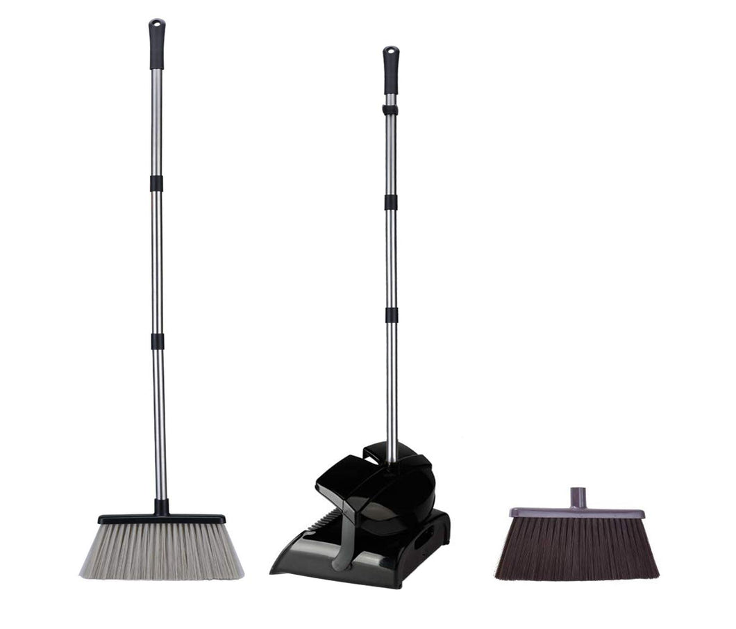 FITODO Scopa e Paletta con Coperchio-121 cm Altezza Complessiva Pali in Nero - Ilgrandebazar