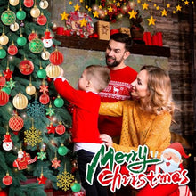 Carica l'immagine nel visualizzatore di Gallery, FAMKEEP Palline di Natale 70pz Palline Natalizie Decorazioni Albero di Natale Palla Palline decorative Rosso e Verde, Diverse Forme Plastica decorazioni per albero di Natale Addobbi Feste Nozze