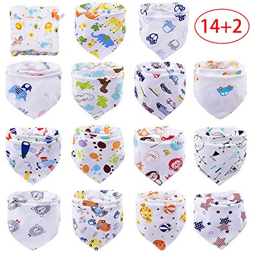 Tomkity 14 Bavaglino Neonato Bavaglini Bandana Cotone 100% per 14 Pcs Unisex - Ilgrandebazar