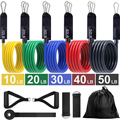 EgoIggo Set di Fasce Resistenza, 5 Bande Resistenza Fino a 150 lbs,...