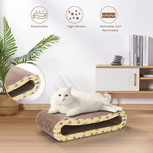 Carica l&#39;immagine nel visualizzatore di Gallery, Nobleza 2 in 1 Tiragraffi per Gatti Cartone con Erba gatta, Graffiatoio in Cartone Ondulato Reversibile per Proteggere Mobili
