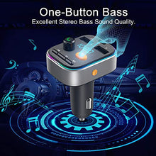 Carica l&#39;immagine nel visualizzatore di Gallery, Trasmettitore Bluetooth per Auto, HOLALEI FM Transmitter Bassi...