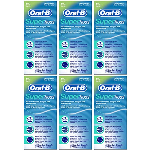 Oral-B - Filo Interdentale Super Floss 50 pezzi Pre tagliato (Confezione da... - Ilgrandebazar