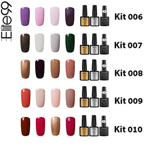 Elite99 Smalto Semipermente per Unghie in Gel UV LED 7pzs Colori con Base... - Ilgrandebazar