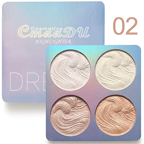 Shimmer Highlighter Powder Palette,Tavolozza illuminante L'evidenziatore A2 - Ilgrandebazar