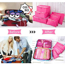 Carica l'immagine nel visualizzatore di Gallery, Vicloon Organizer Valigie, 8Pcs Sistema di Cubo Viaggio, Rosa Rossa