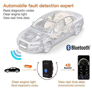 OBD2 Bluetooth 4.0, Smaier OBDII Nuova Versione Diagnosi per Auto, Mini...