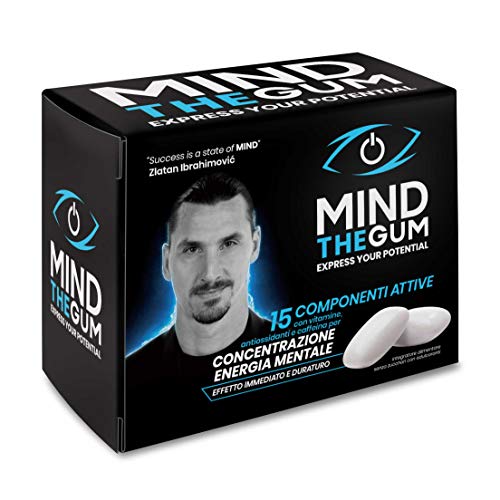 MIND THE GUM, Integratore con caffeina per Concentrazione ed Energia 36 Unità