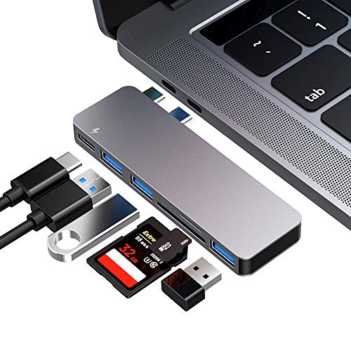 Hub USB C, adattatore hub tipo 3 porte 3.0, lettore di schede TF gray