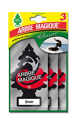 Arbre Magique 102710 Deodorante Auto, Profumo Tris Sport, Nero/Bianco/Rosso,... - Ilgrandebazar