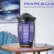 Carica l'immagine nel visualizzatore di Gallery, PALONE TMACTIME Lampada Antizanzare Elettrica, 4500V 20W UV Zanzariera Elettrica Impermeabile IPX4, per Insetticida Zanzare per Casa Giardino Interno Esterno Cucina, con 1 Spazzole Pulite