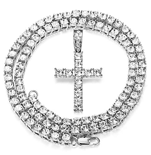 Milacolato Iced out Pendente a Catena per Uomo Placcato in Platino 18K... - Ilgrandebazar