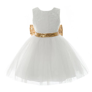 Inlefen Girls Bowknot Lace Princess Gonna Paillettes Estate Abiti per... - Ilgrandebazar