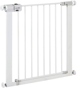 Safety 1st Easy Close Metal Cancelletto di Sicurezza per Bambini, Cani, Scale, 73 a 80 cm, Fissaggio a Pressione, Estensibile fino a 136 cm, Compatibile con Adattatore per Ringhiere, Metallo Bianco