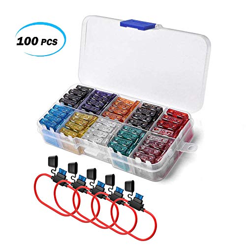 YGL 100 pezzi Fusibili Standard a Lama +5 In-line Portafusibile per...