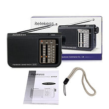 Carica l&#39;immagine nel visualizzatore di Gallery, Retekess V117 - Radio portatile FM/AM/SW con manopola di regolazione, nero