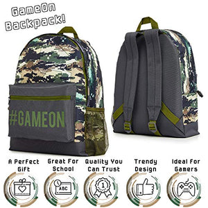 CityComfort Zaino Scuola Elementare Bimbo, Zainetto Ragazzo Stampa Verde Camo