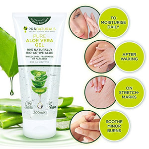 Gel di Pura Aloe Vera PraNaturals 200ml VEGAN Pacco da 1