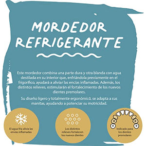 Suavinex Massaggiagengive Refrigerante, a Partire da 4 mesi, Anello da Dentizione Rinfrescante, Goffrato, Blu