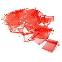 Carica l&#39;immagine nel visualizzatore di Gallery, JZK 50 x Rosso 7x9cm sacchetti coulisse organza portaconfetti - Ilgrandebazar