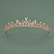 Carica l&#39;immagine nel visualizzatore di Gallery, SWEETV Frizzante Cristallo Principessa Tiara Spettacolo Matrimonio Oro Rosa - Ilgrandebazar