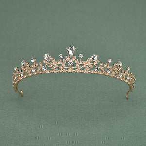 SWEETV Frizzante Cristallo Principessa Tiara Spettacolo Matrimonio Oro Rosa - Ilgrandebazar
