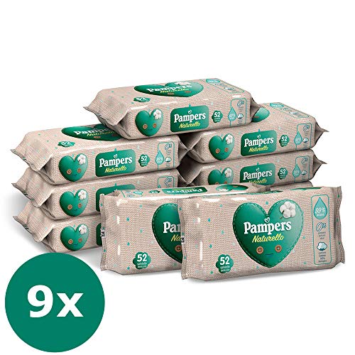 Pampers Naturello Salviettine - 9 Confezioni da 52 Pezzi [468 salviettine] - Ilgrandebazar