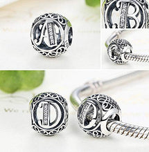 Carica l&#39;immagine nel visualizzatore di Gallery, NINGAN Vintage Ciondolo con Lettera Dell&#39;alfabeto in Argento A - Ilgrandebazar