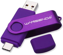 Carica l'immagine nel visualizzatore di Gallery, Chiavetta USB USB 3.0 di tipo C Wansenda USB Pen Drive OTG Flash Drive Per Tipo-C Dispositivi Android/PC/Mac (64GB, Viola) 64 Gb Viola