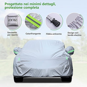 Telo Copriauto LOETAD Impermeabile Antipolvere Anti UV Vento 470 x 180...