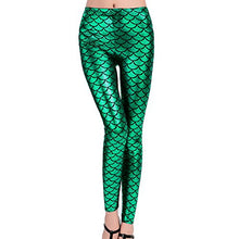 Carica l'immagine nel visualizzatore di Gallery, 1pz Leggings da Donna Leggins Sexy Squame di Pesce Pantaloni L, Verde - Ilgrandebazar