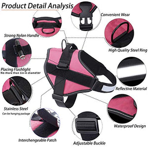 Imbracatura per Cani Traspirante Senza M: collo 16,5 "-21" (42-53 cm), Rosa