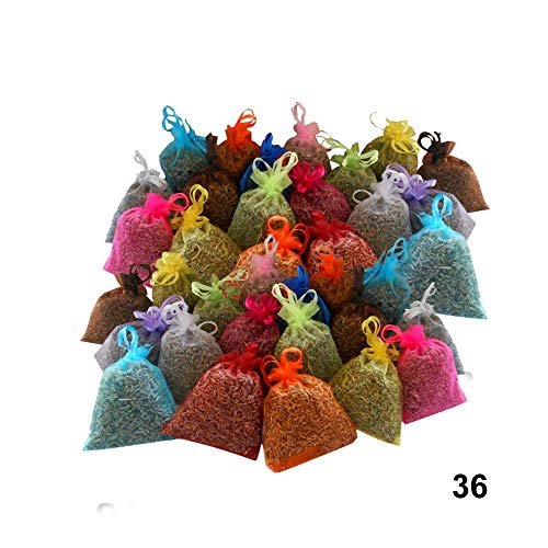 36 sacchettini di organza multicolor, ciascuno riempito con 10 g pura... - Ilgrandebazar