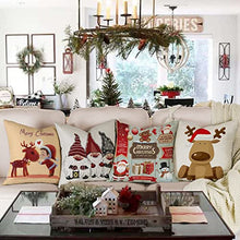 Carica l&#39;immagine nel visualizzatore di Gallery, ZWJD Cuscini Natalizi per Divano 4 Pack Federe Cuscini Divano 40x40 Federe Cuscini Natalizi Cotone e Lino Biancheria Cuscini per Divano per Natale Decorazioni Casa