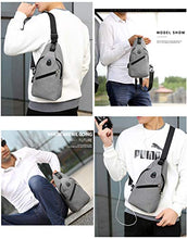 Carica l&#39;immagine nel visualizzatore di Gallery, Petto Borsa Crossbody Zaino Spalla Monospalla Impermeabile Marsupio Zainetto Piccolo Sling Bag Borsello a Tracolla con porta di ricarica USB per Uomo Donna Viaggio Trekking Camminare