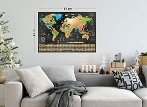 Due Mappe Da Grattare: Mappa Del Mondo Grattare Con Bandiere (61x43 Cm) +... - Ilgrandebazar