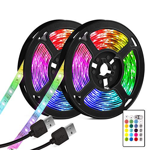 Strisce LED USB, Retroilluminazione TV da 7 M (2X.3.5M) con 16 colori e...