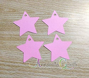 50 pezzi cartellini Stella Rosa, 41x43 millimetri, Nascita, Battesimo, Prima... - Ilgrandebazar