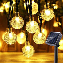 Carica l'immagine nel visualizzatore di Gallery, Moxled Catena Luminosa Esterno Solare, 11M 60 LED Luci Solari Esterno Impermeabile, 8 Modalità Cristallo Globo Lucine Decorative ad Energia Solare per Giardino, Patio, Festa (Bianco Caldo)