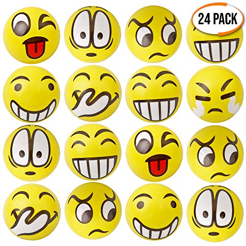 24 palline antistress con faccina emoji. per alleviare lo stress, alle –