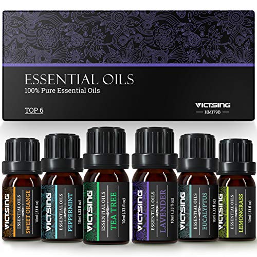 VicTsing Oli Essenziali, 6 * 10ml Set di Essenziali Puri 100% per Marrone
