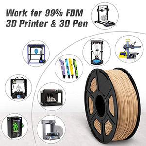 SUNLU 3D Printer Filament PLA, 1.75mm PLA Wood Filament, Printing