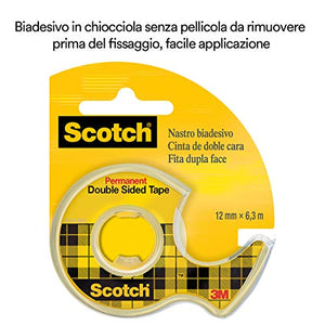 3M Scotch Nastro Biadesivo con Dispenser in Chiocciola, 12 mm x 12 x 6,3 m - Ilgrandebazar