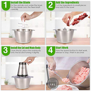 homgeek Tritatutto da Cucina Elettrico, Frullatore Multifunzione... - Ilgrandebazar