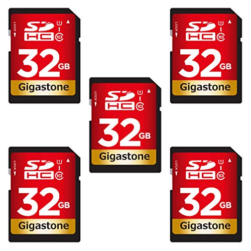 Gigastone Scheda di Memoria SDHC da 32GB, 5 Pezzi. velocità Lettura Fino...