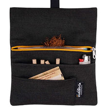 Carica l&#39;immagine nel visualizzatore di Gallery, Borsello portatabacco idrorepellente - Astuccio porta tabacco, cartine, filtri e accendino (Cerniera gialla)