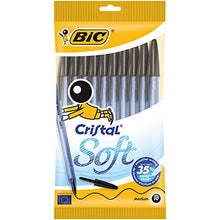 Carica l'immagine nel visualizzatore di Gallery, Bic Cristal Soft Punta Media 1,2 mm Confezione 10 Penne Colore Nero